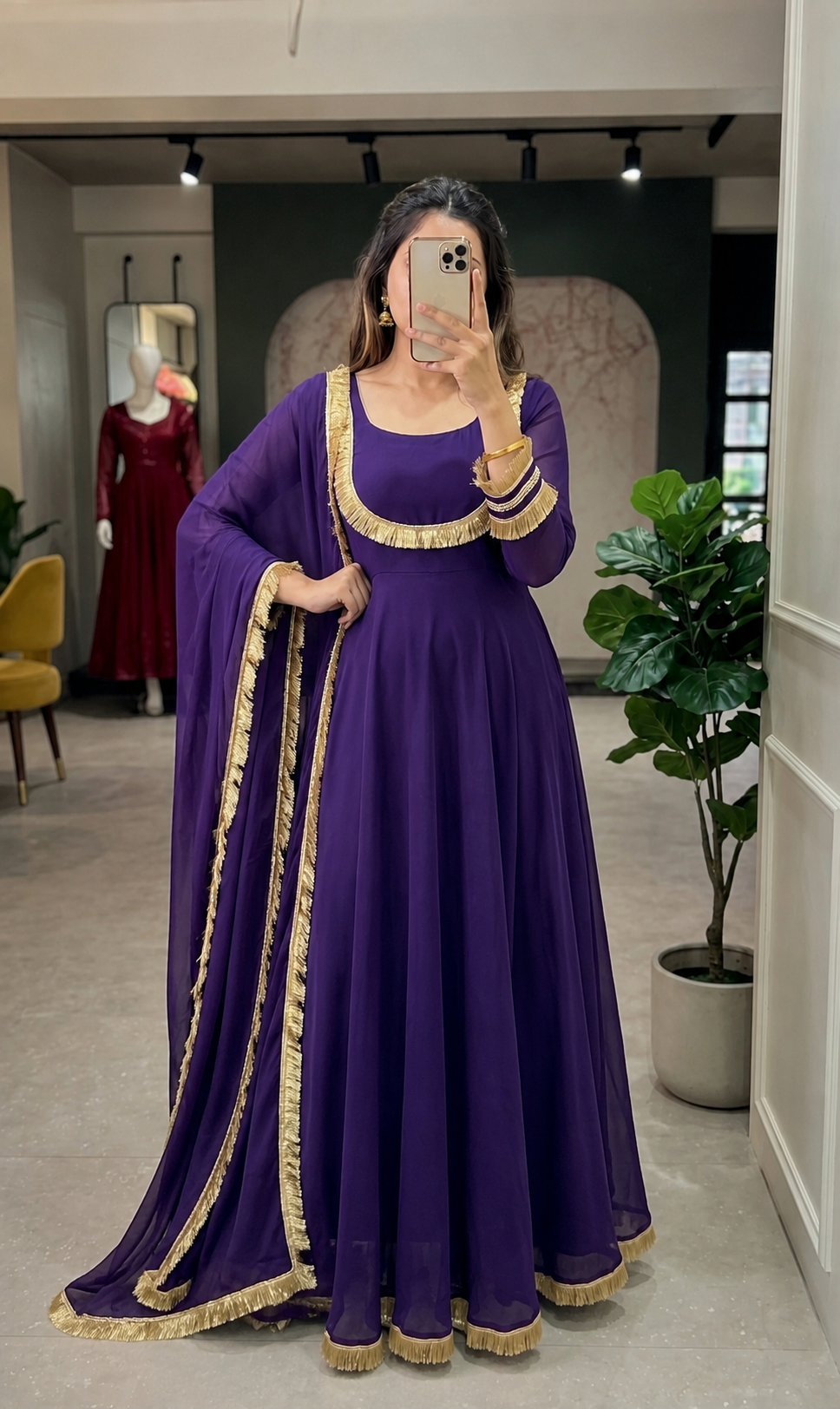 Eira Purple Anarkali Suit Set