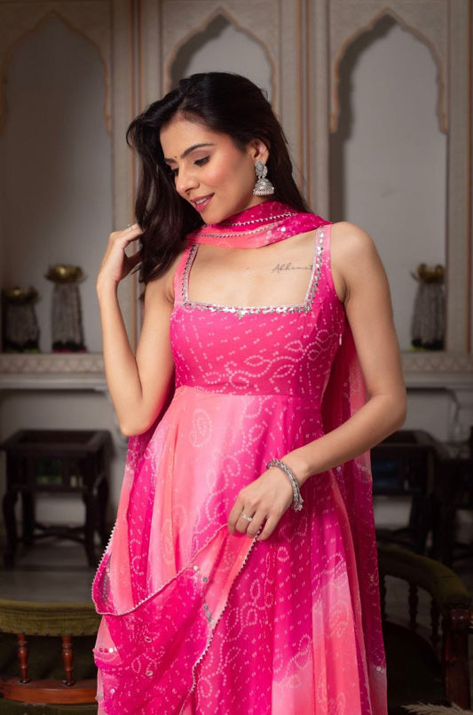 Rangoli Anarkali Palazzo Dupatta Set