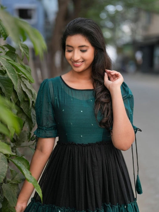 Yashvi Dual Color Magic Tiered Maxi Dress