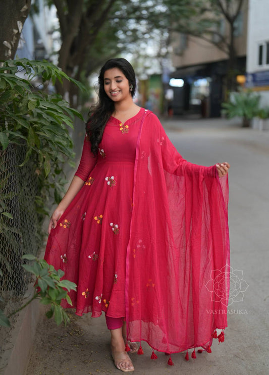 Tisha Embroidered Anarkali Dupatta Set