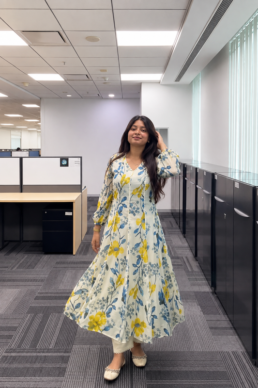 Rubina Floral Printed Anarkali Palazzo Set