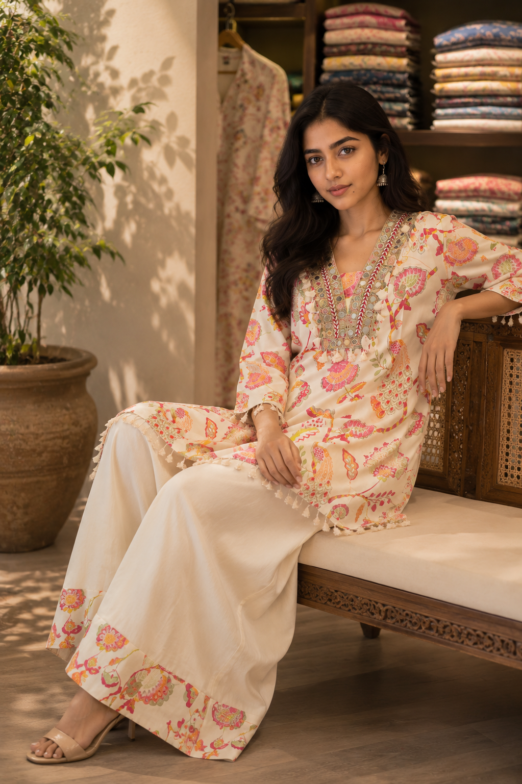 Yarmi Printed Mirror Farshi Salwar Set