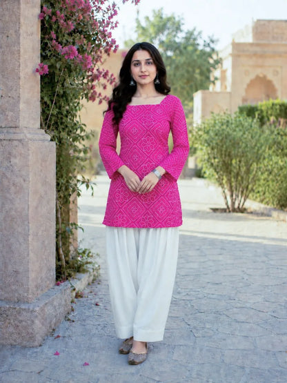 Bandhej Cotton Printed Farshi Co-ords Sets