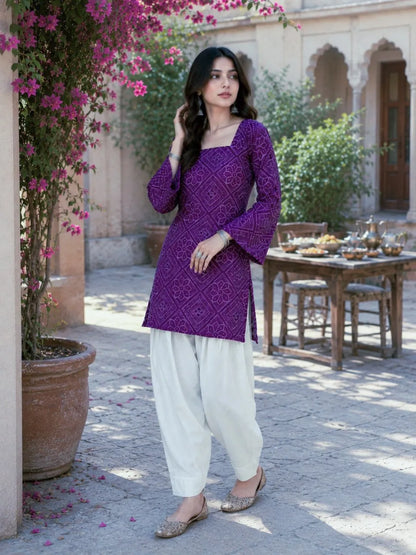 Bandhej Cotton Printed Farshi Co-ords Sets
