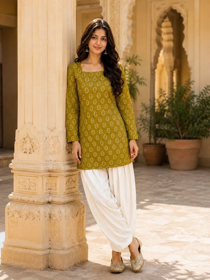 Bandhej Cotten Printed Farsi  Co-ords Set