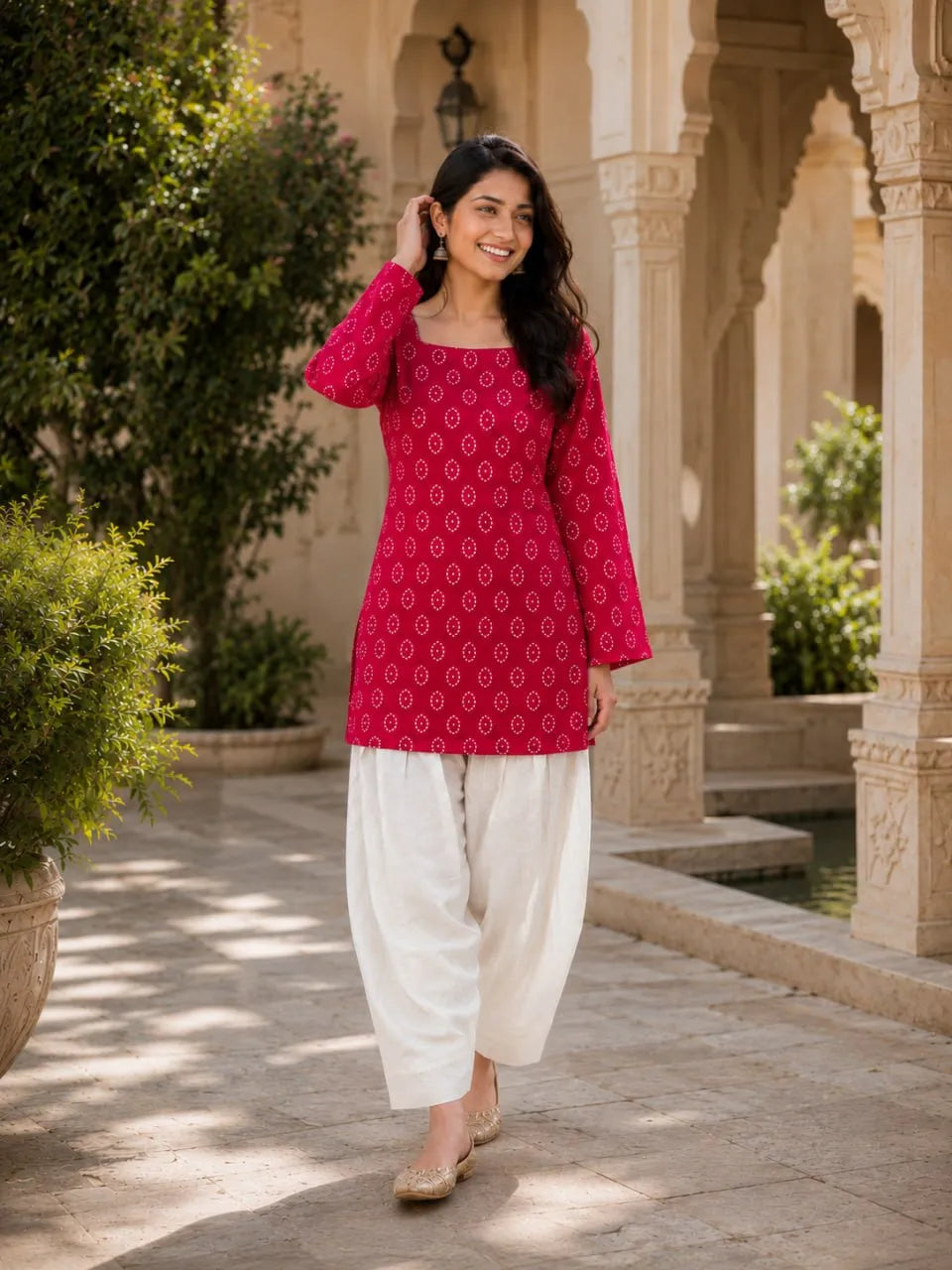 Bandhej Cotten Printed Farsi  Co-ords Set