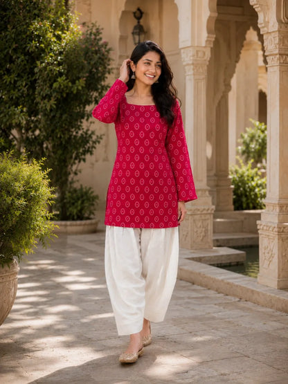 Bandhej Cotten Printed Farsi  Co-ords Set