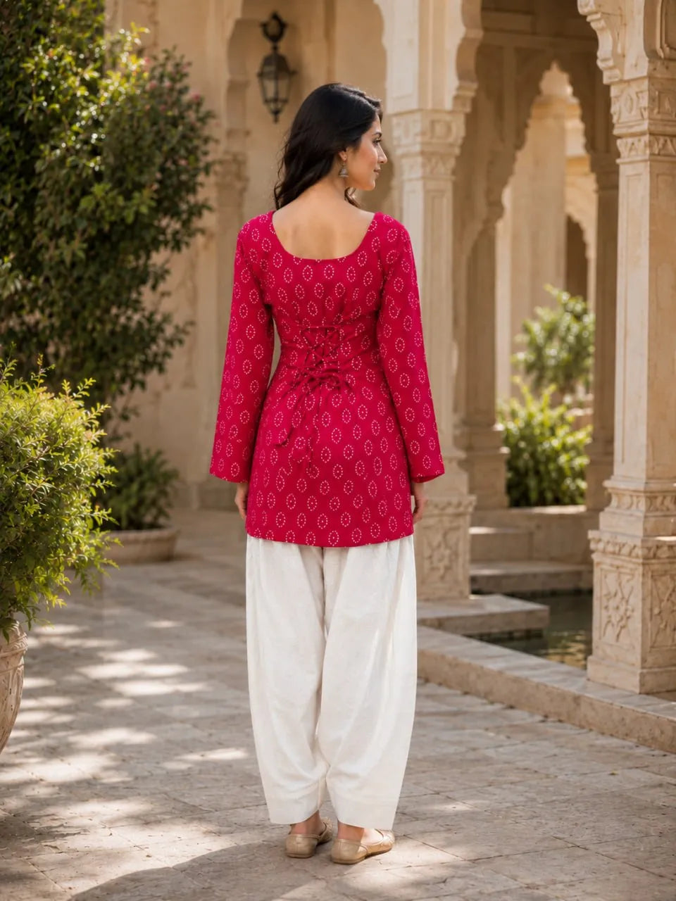 Bandhej Cotten Printed Farsi  Co-ords Set
