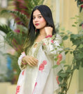 White Rosy Embroidered Salwar Suit Set