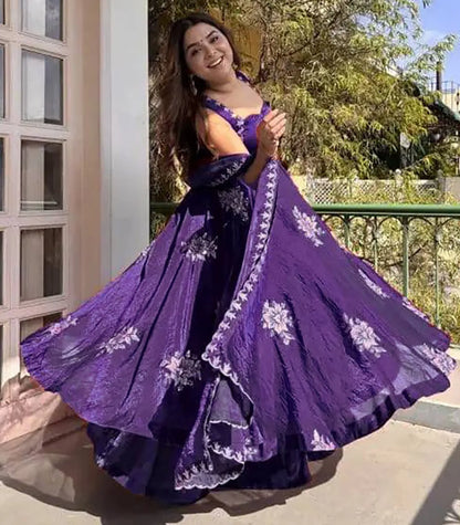 Mahi  Mulberry Designer Anarkali Palazzo Set