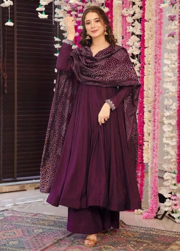 Riva Embroidered Anarkali Palazzo Set