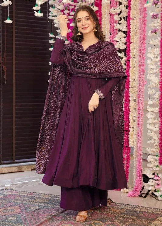 Riva Embroidered Anarkali Palazzo Set