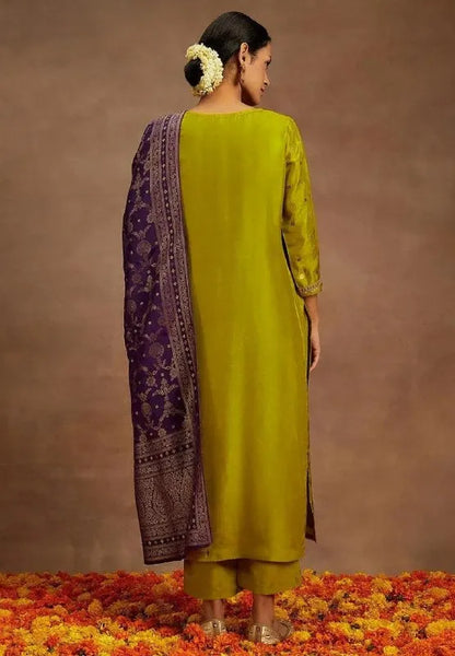 Mirali Art Silk Kurta Pant Dupatta Set