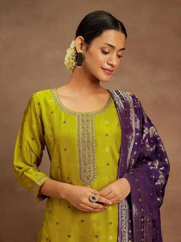 Mirali Art Silk Kurta Pant Dupatta Set