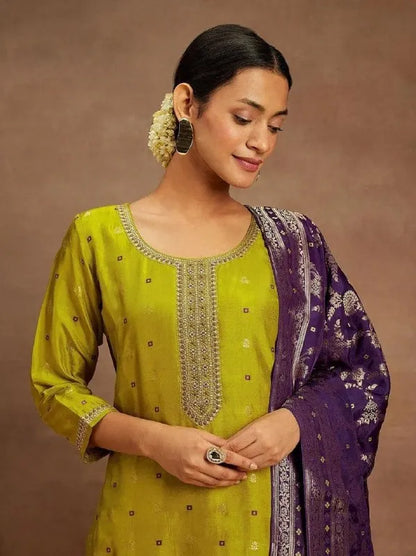 Mirali Art Silk Kurta Pant Dupatta Set