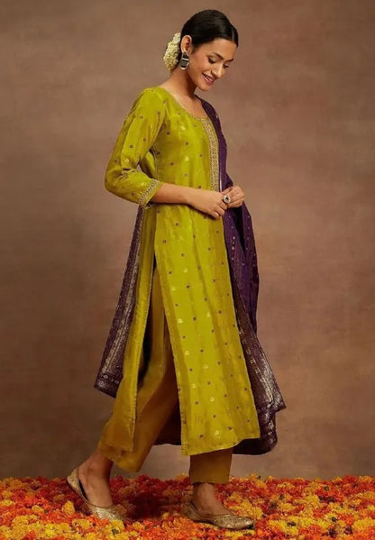 Mirali Art Silk Kurta Pant Dupatta Set