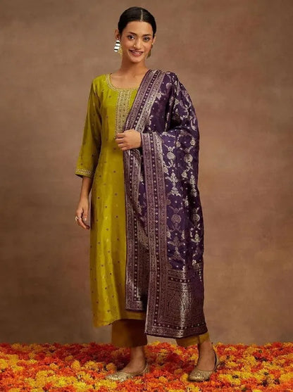 Mirali Art Silk Kurta Pant Dupatta Set