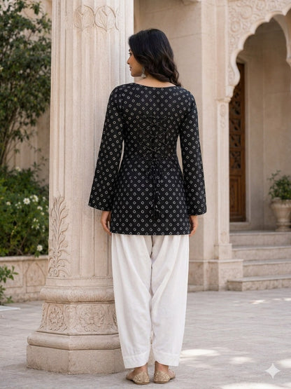 Bandhej Printed Cotton Kurti Set