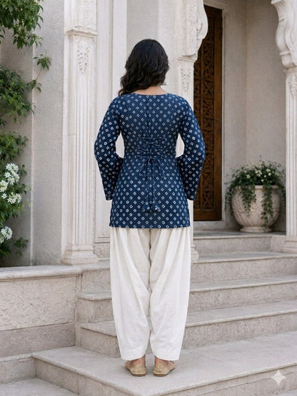 Bandhej Printed Cotton Kurti Set