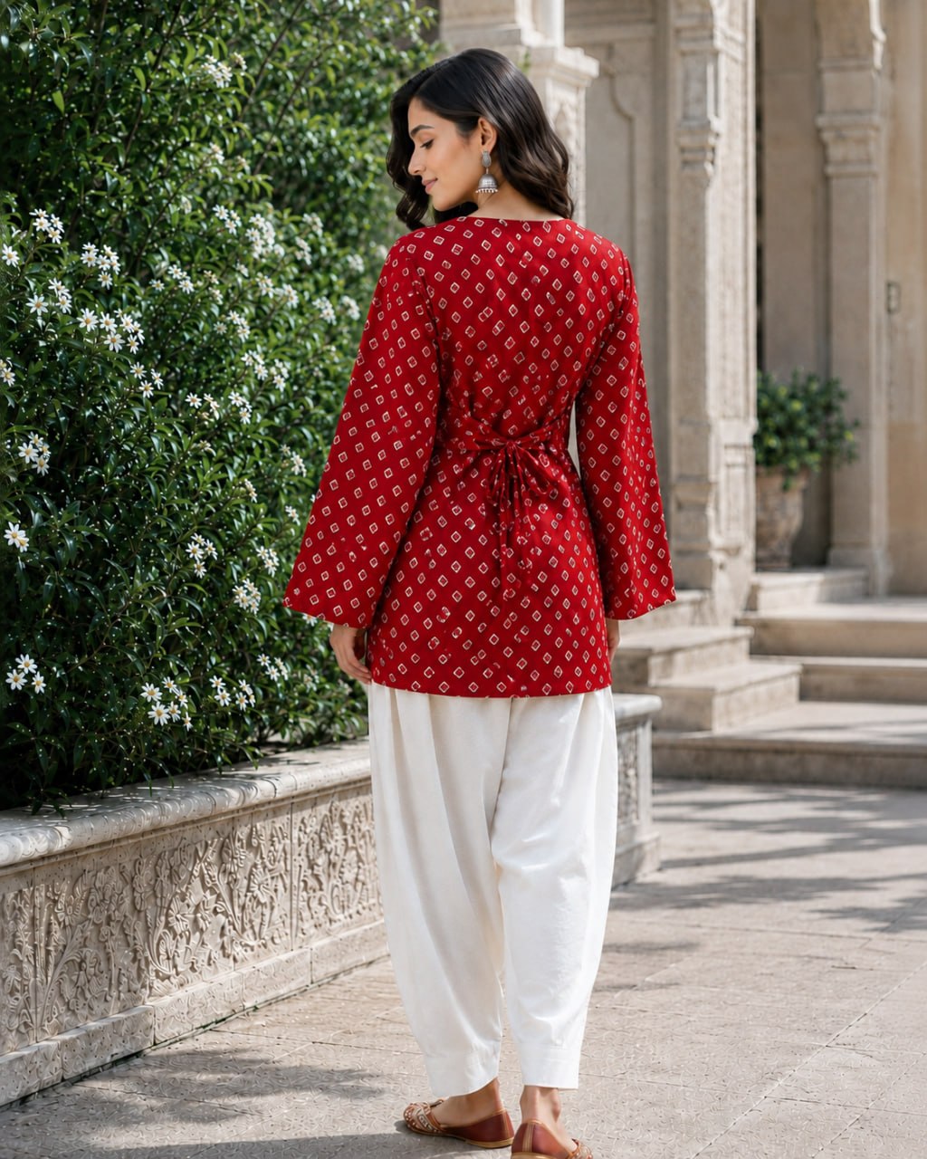 Bandhej Printed Cotton Kurti Set