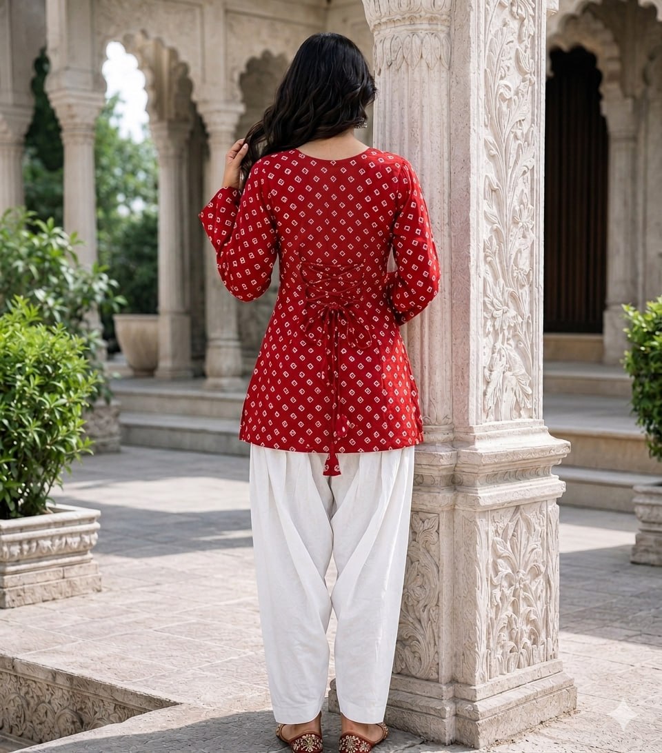 Bandhej Printed Cotton Kurti Set