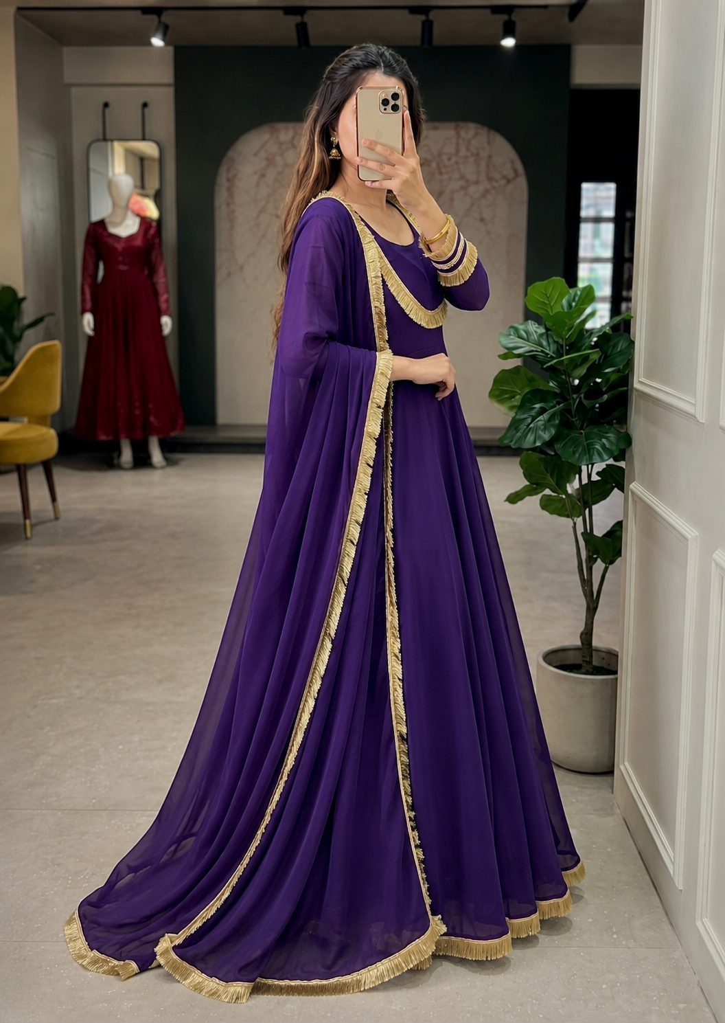 Eira Purple Anarkali Suit Set
