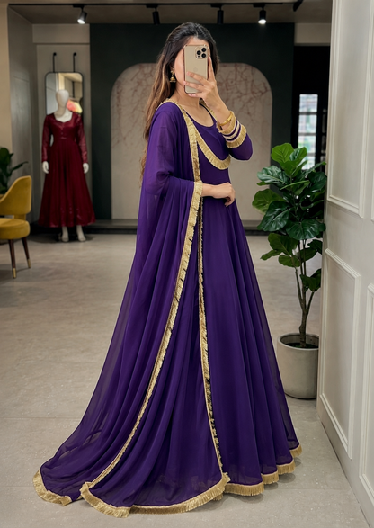Eira Purple Anarkali Suit Set