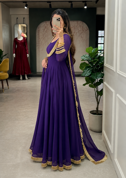 Eira Purple Anarkali Suit Set