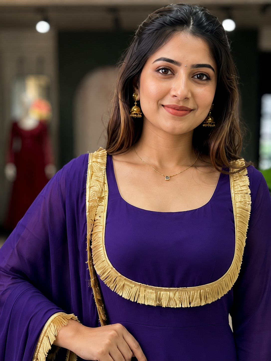Eira Purple Anarkali Suit Set