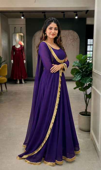 Eira Purple Anarkali Suit Set