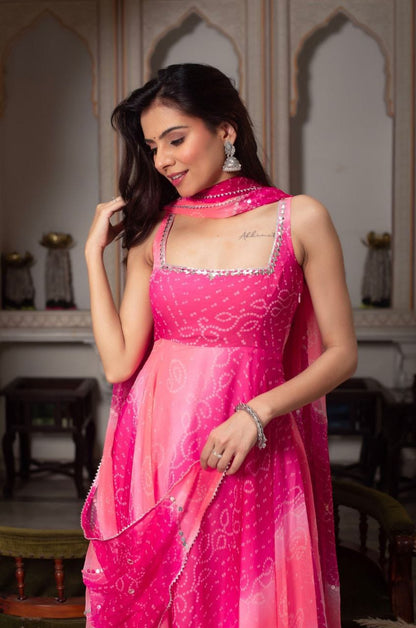 Rangoli Anarkali Palazzo Dupatta Set