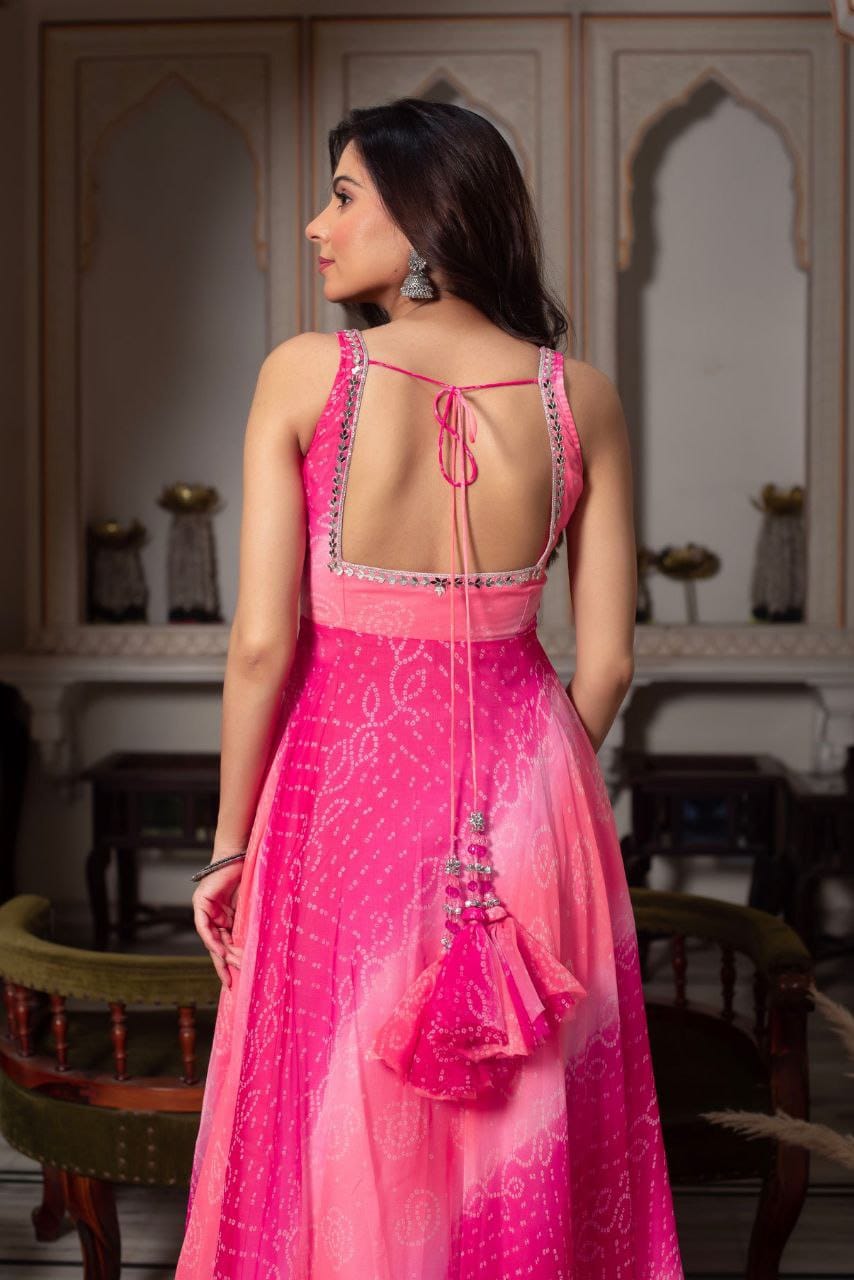 Rangoli Anarkali Palazzo Dupatta Set
