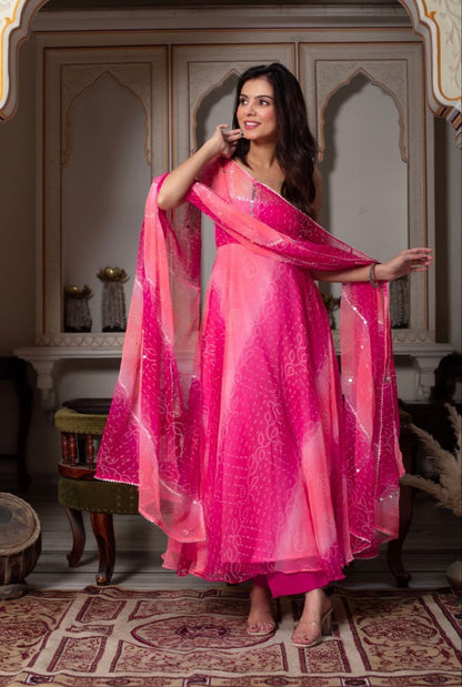 Rangoli Anarkali Palazzo Dupatta Set