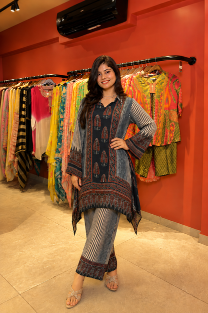 Mina Pure Ajrakh Printed Co - Ord Set