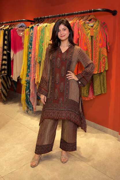 Mina Pure Ajrakh Printed Co - Ord Set