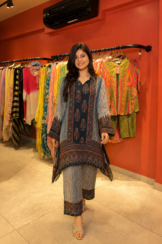 Mina Pure Ajrakh Printed Co - Ord Set
