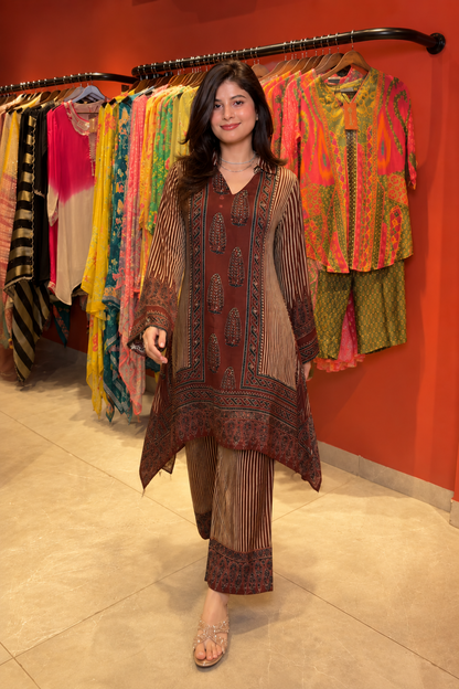 Mina Pure Ajrakh Printed Co - Ord Set