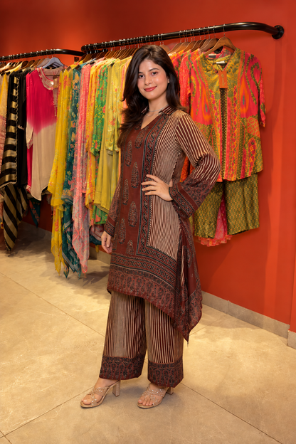 Mina Pure Ajrakh Printed Co - Ord Set