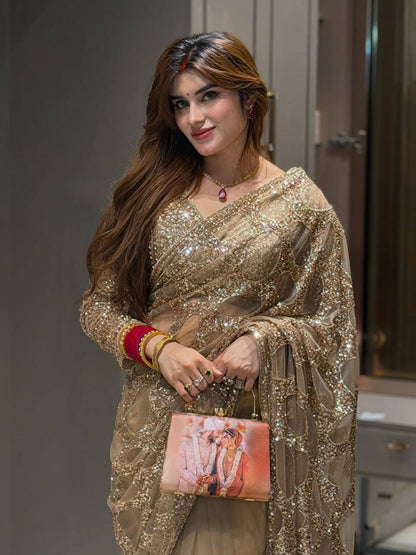 Ruhani Heavy Butterfly Net Designer Saree