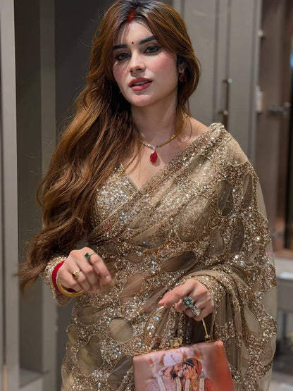 Ruhani Heavy Butterfly Net Designer Saree