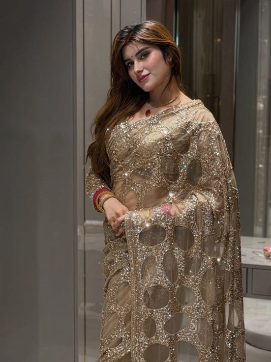 Ruhani Heavy Butterfly Net Designer Saree