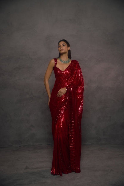 Suhani Red Designer Saree