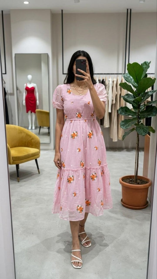 Dreamy Floral Embroidered Maxi Dress