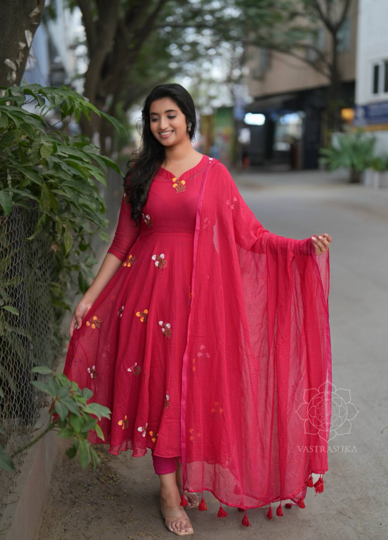 Tisha Embroidered Anarkali Dupatta Set