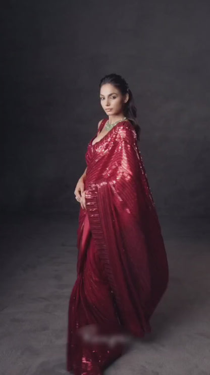 Suhani Red Designer Saree