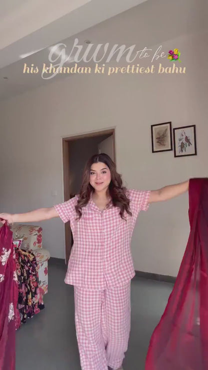 Mahi  Mulberry Designer Anarkali Palazzo Set