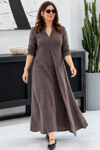 Priya Solid Front-Open Flared Long Gown