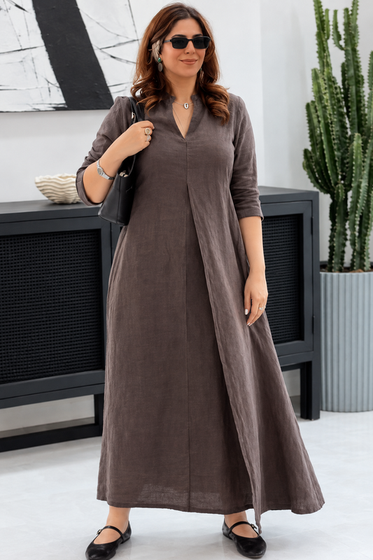 Priya Solid Front-Open Flared Long Gown
