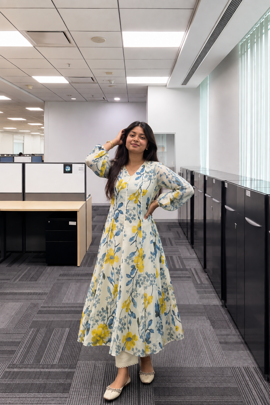 Rubina Floral Printed Anarkali Palazzo Set