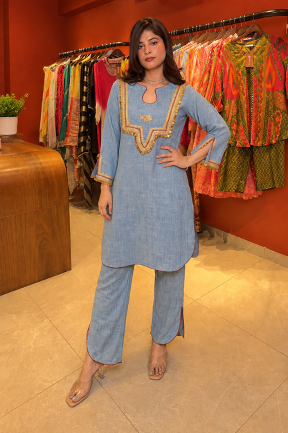 Shagun Designer Linen Kurta Pant Set